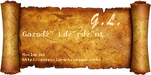 Gazsó Lóránt névjegykártya